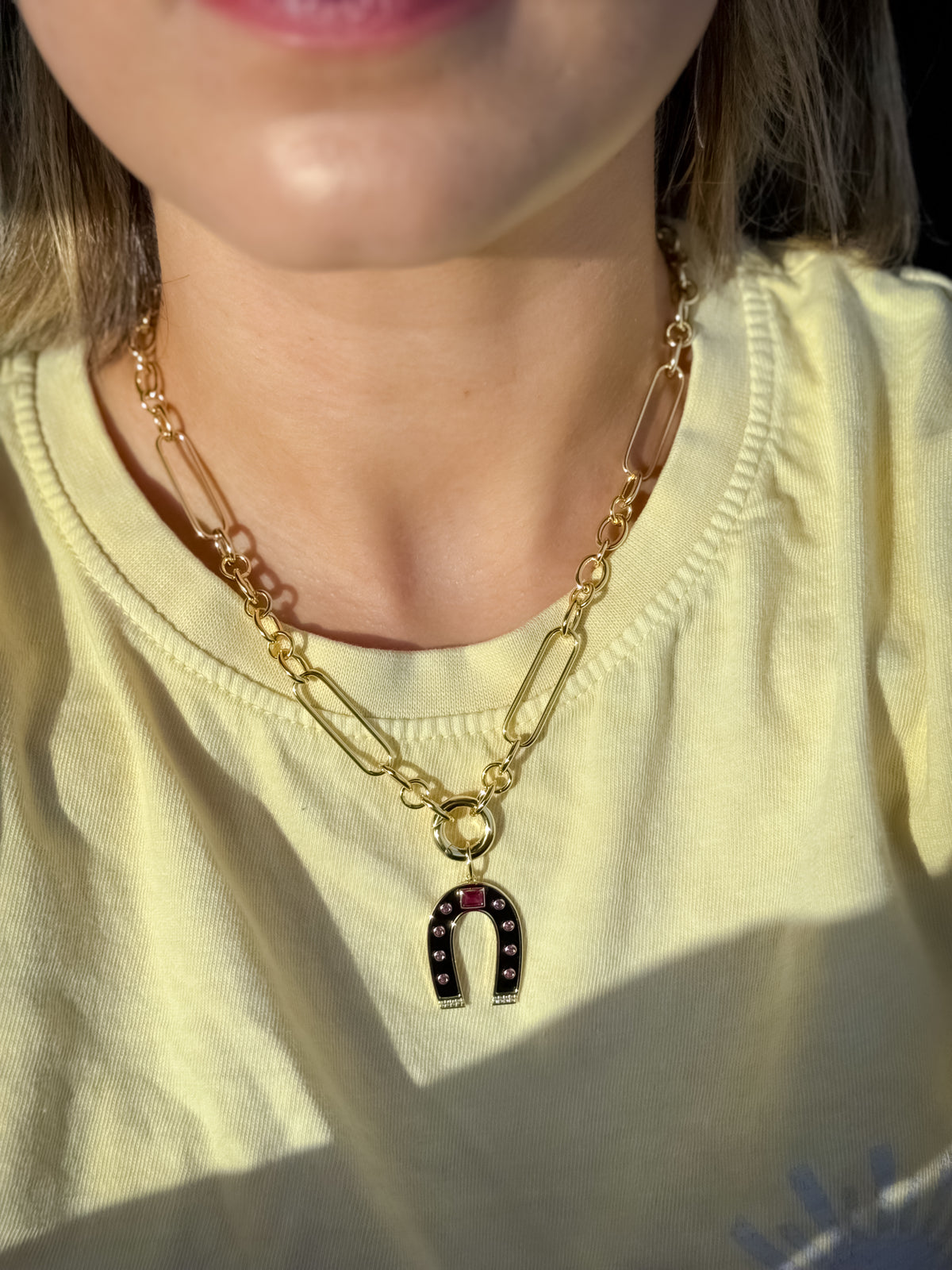 Black Horseshoe Charm