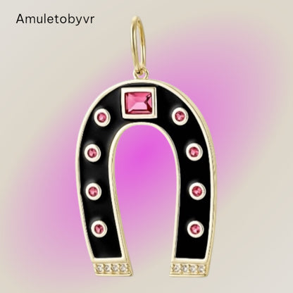 Black Horseshoe Charm