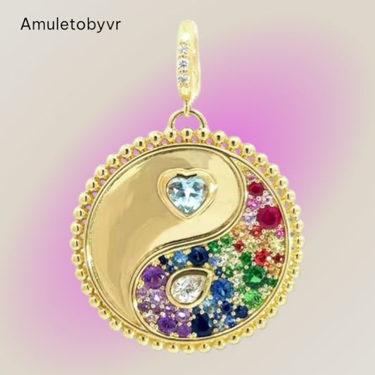 Rainbow Yin Yang Charm