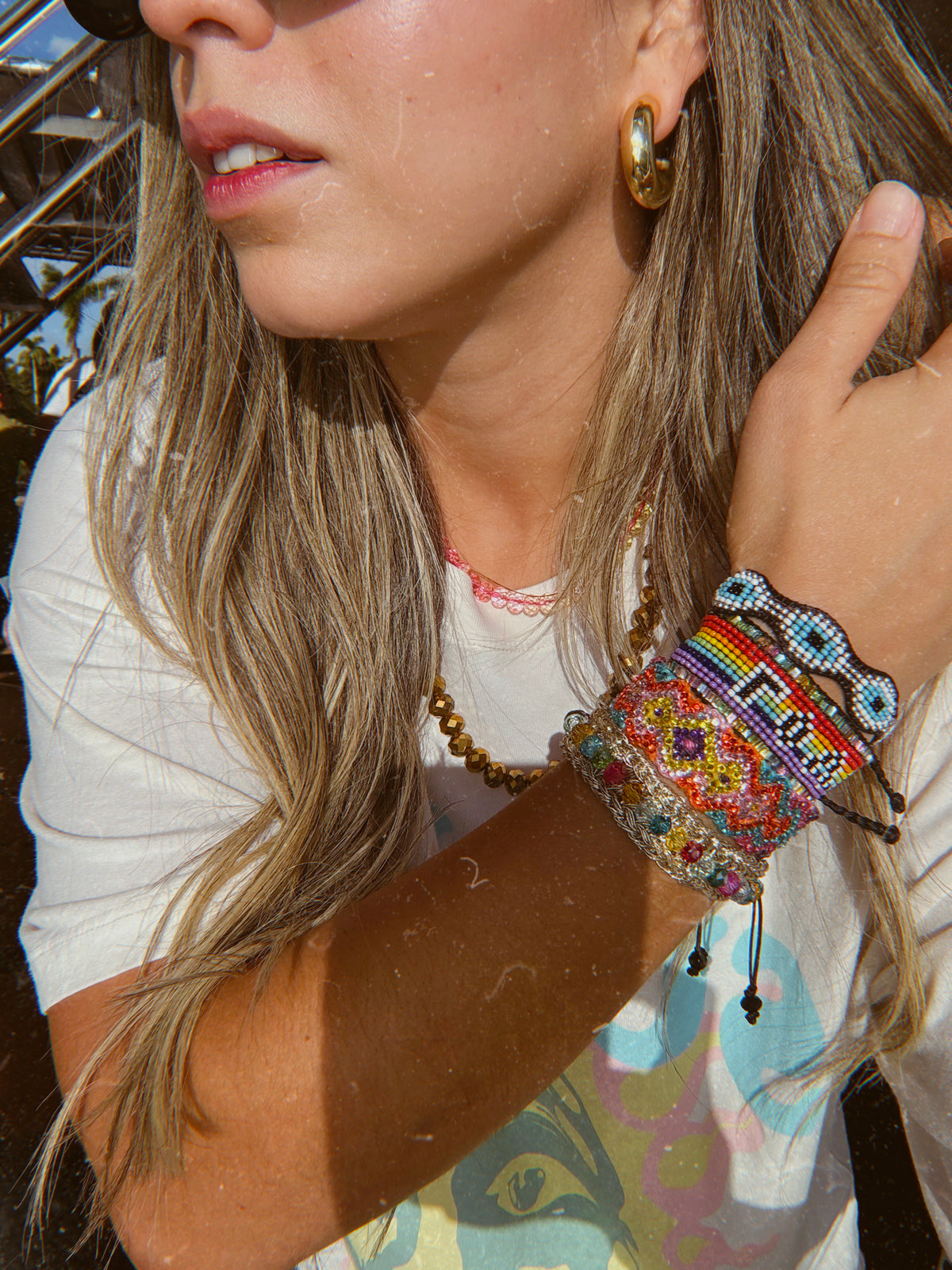Knitted Multi Crystals Bracelet